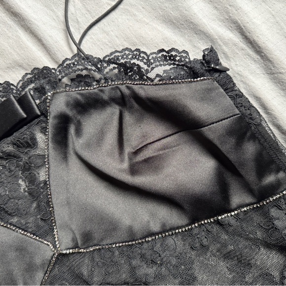 Self-Portrait Black Lace Halterneck Top Size US 2/UK 6 - Picture 6 of 11